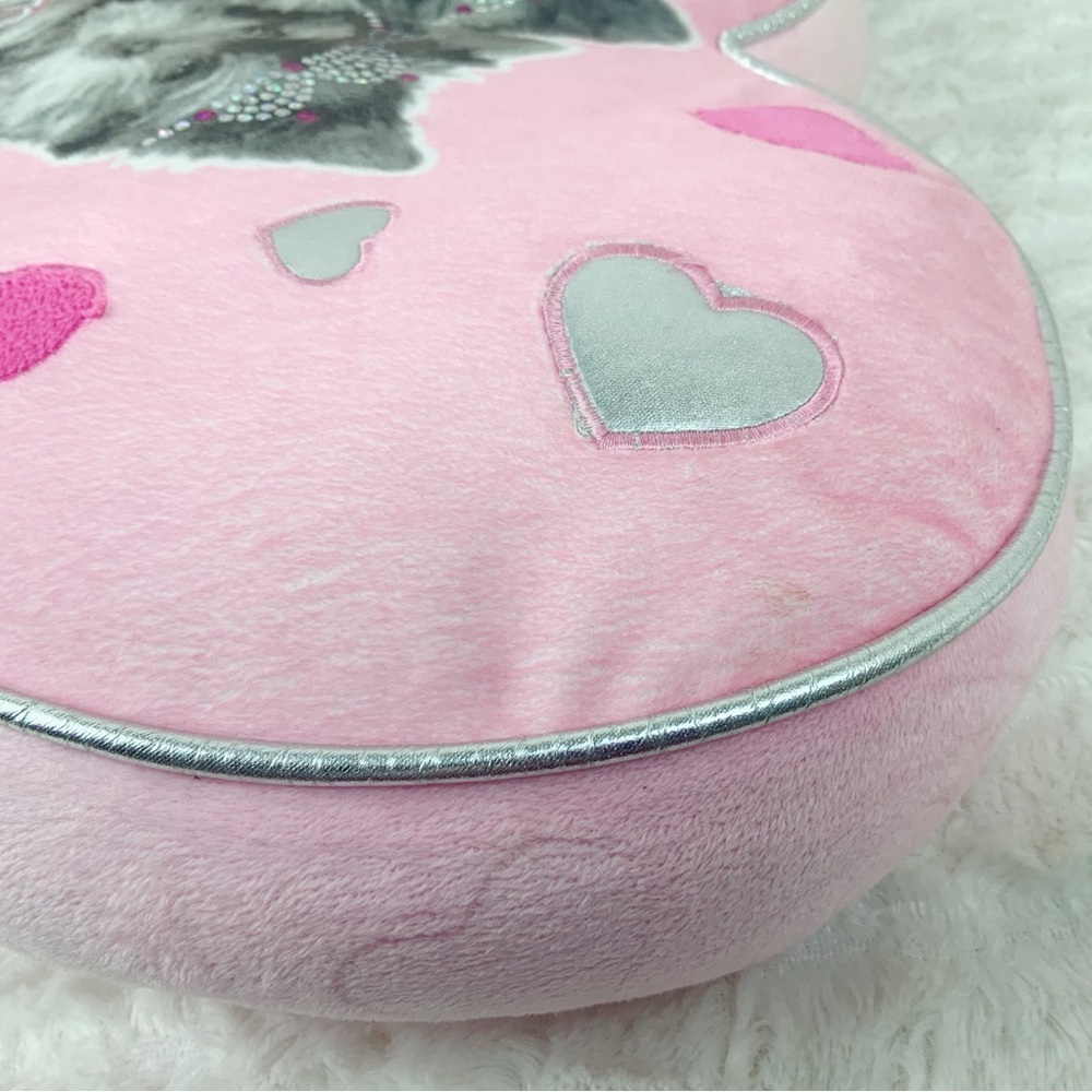 Justice Yorkie Puppy Best Friends Rhinestone Crowns Pink Heart Plush Pillow 2010 - Picture 8 of 11